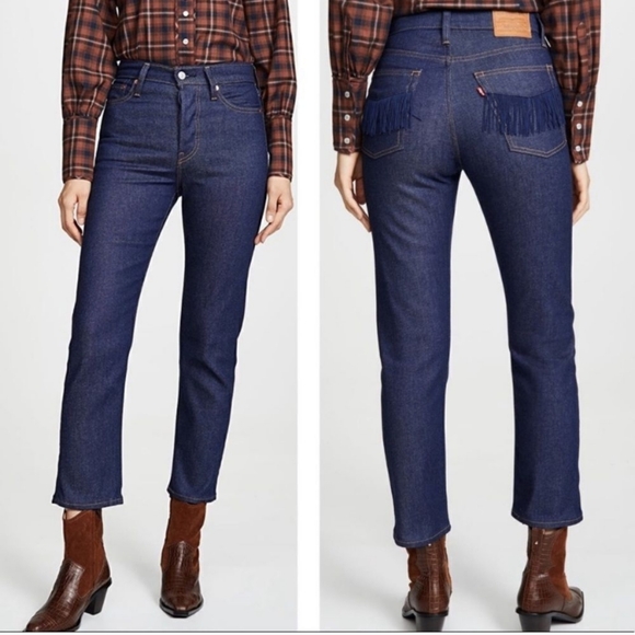 Levi's Denim - Levis Wedgie Straight Fringe Tassle High Rise Jeans 25
